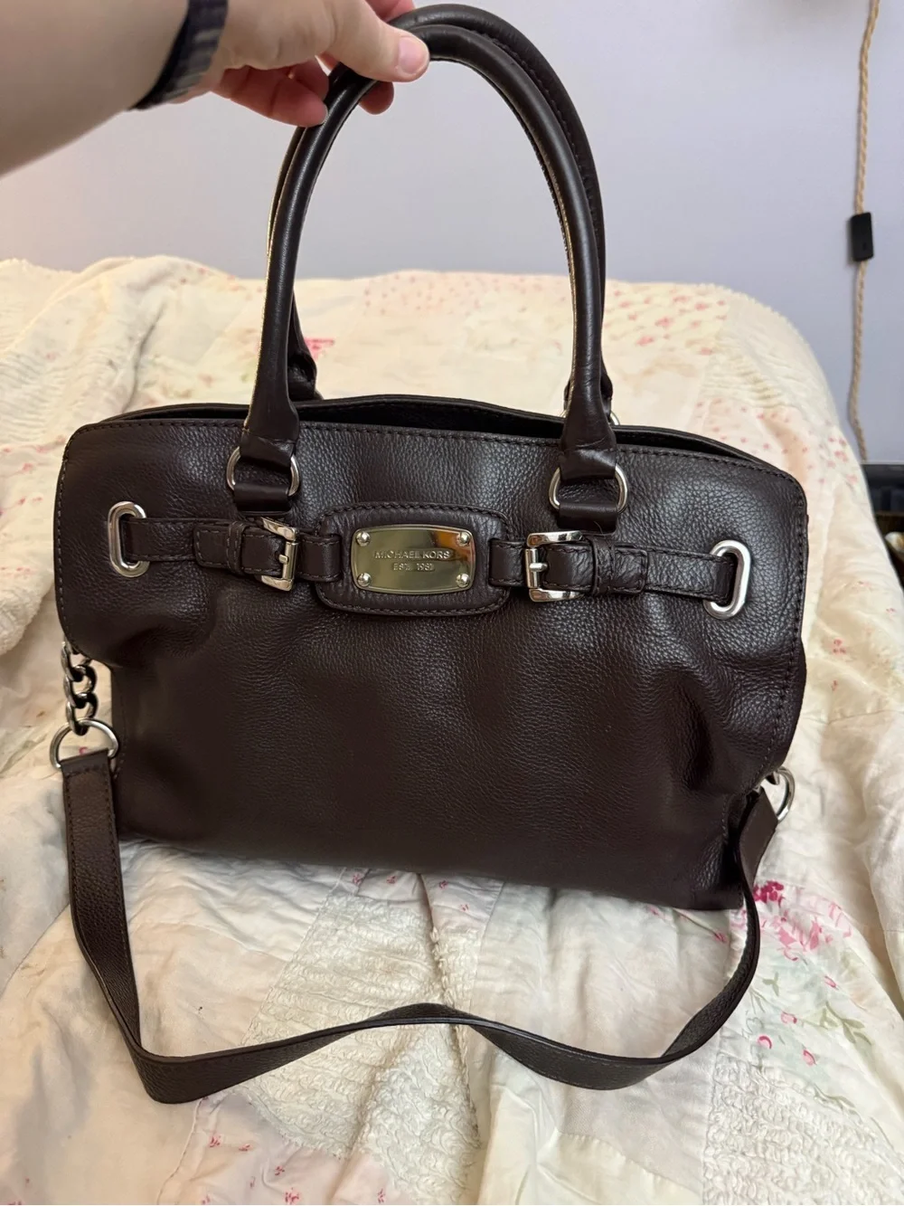 Vintage Michael Kors Hamilton Large Pebbled Leather Satchel/Shoulder Bag